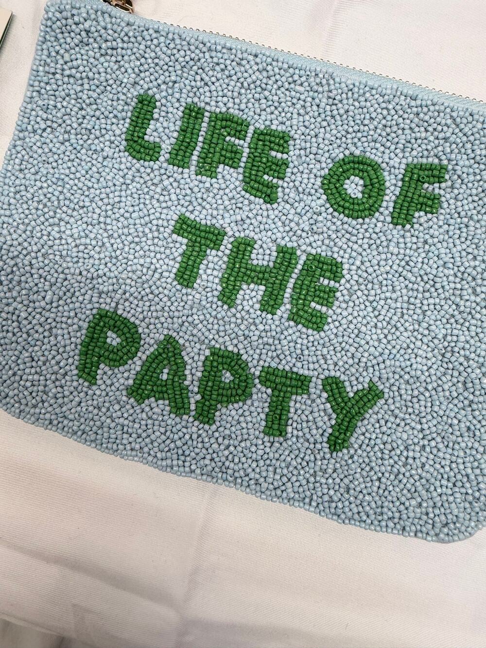 Title Life of the Party Light Blue Wallet – Zip Pouch – Card Slots – New